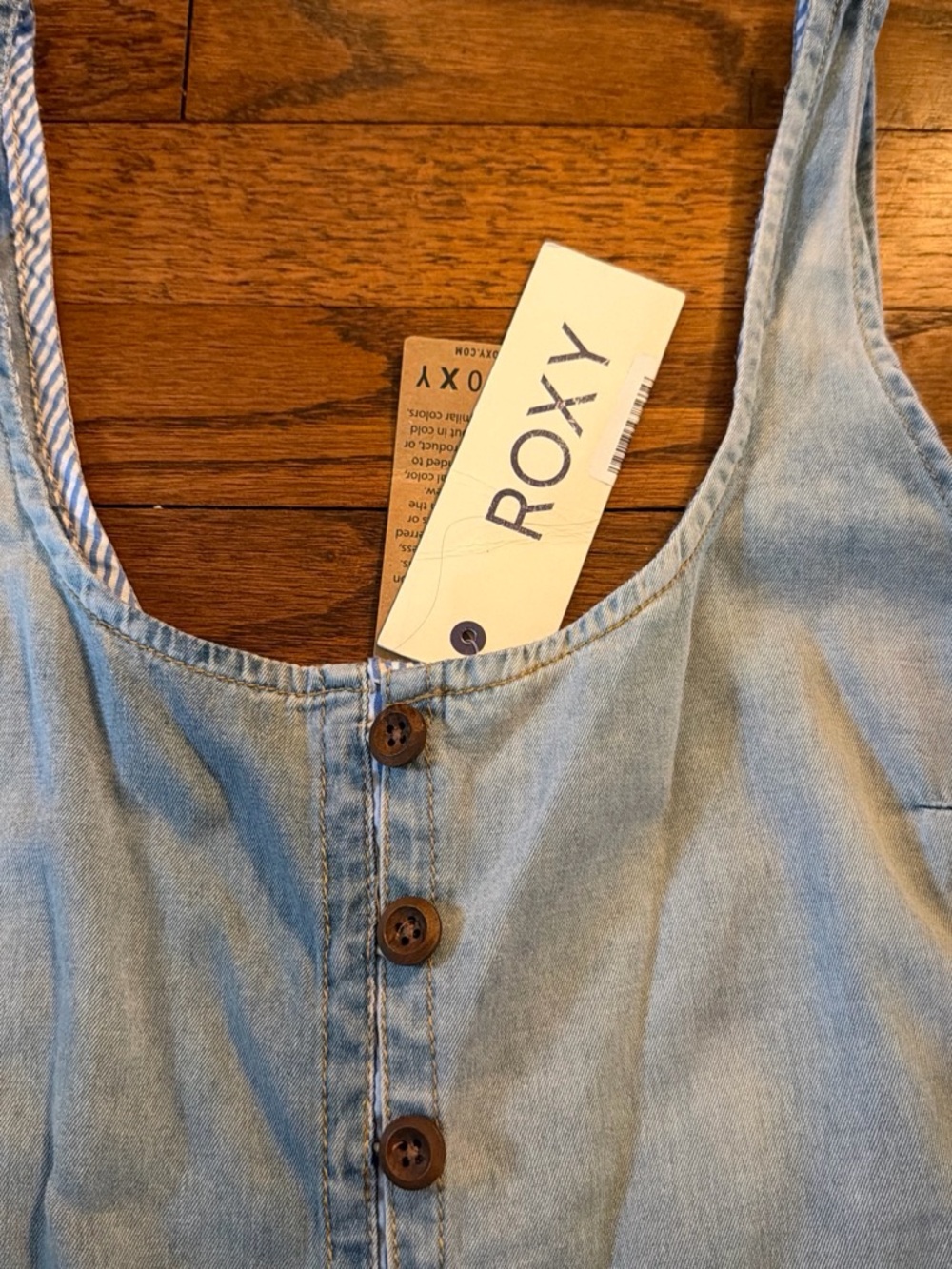 Roxy Light Blue Denim Romper - Picture 4 of 6